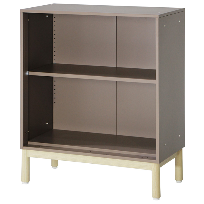 PREDONA スチールオープン書庫 2段 脚付き